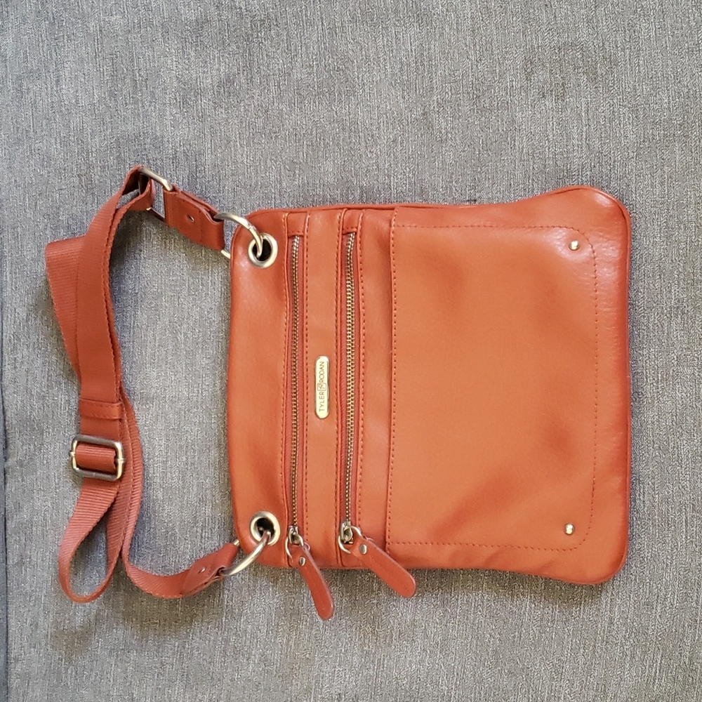 Tyler rodan crossbody purse orange/brown color